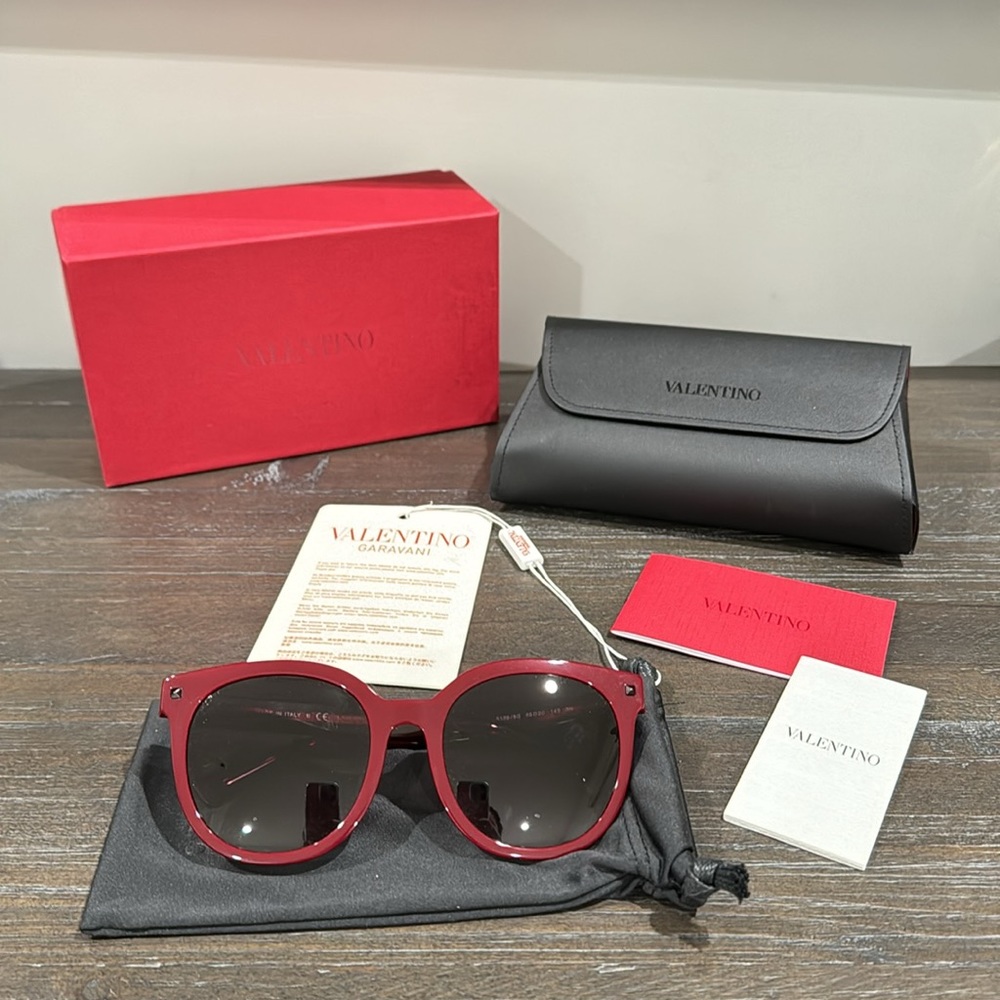 Valentino Bordeaux Sunglasses with Gray Gradient lenses | New in Box